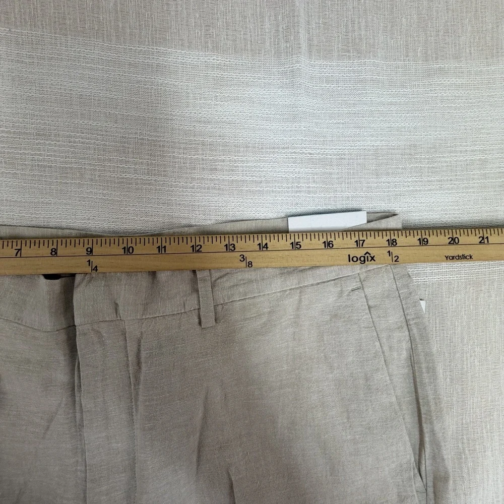NWT Perry Ellis‎ Portfolio Men's Slim Fit Pants Sz 36x32 Natural Linen Blend $95